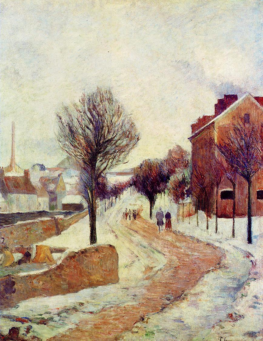 Suburb under Snow - Paul Gauguin Painting